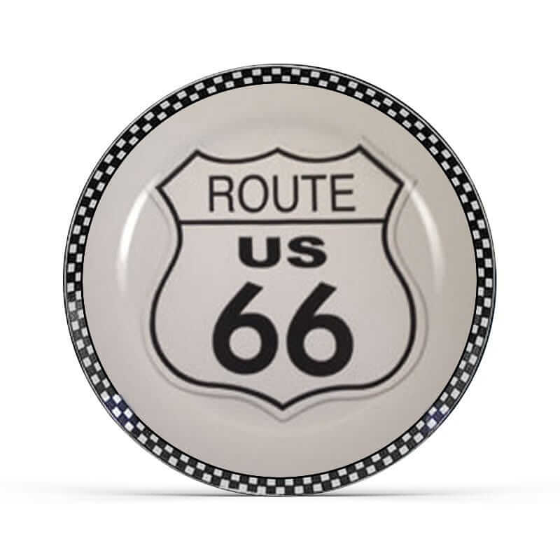 Route 66 Plate (B & W)